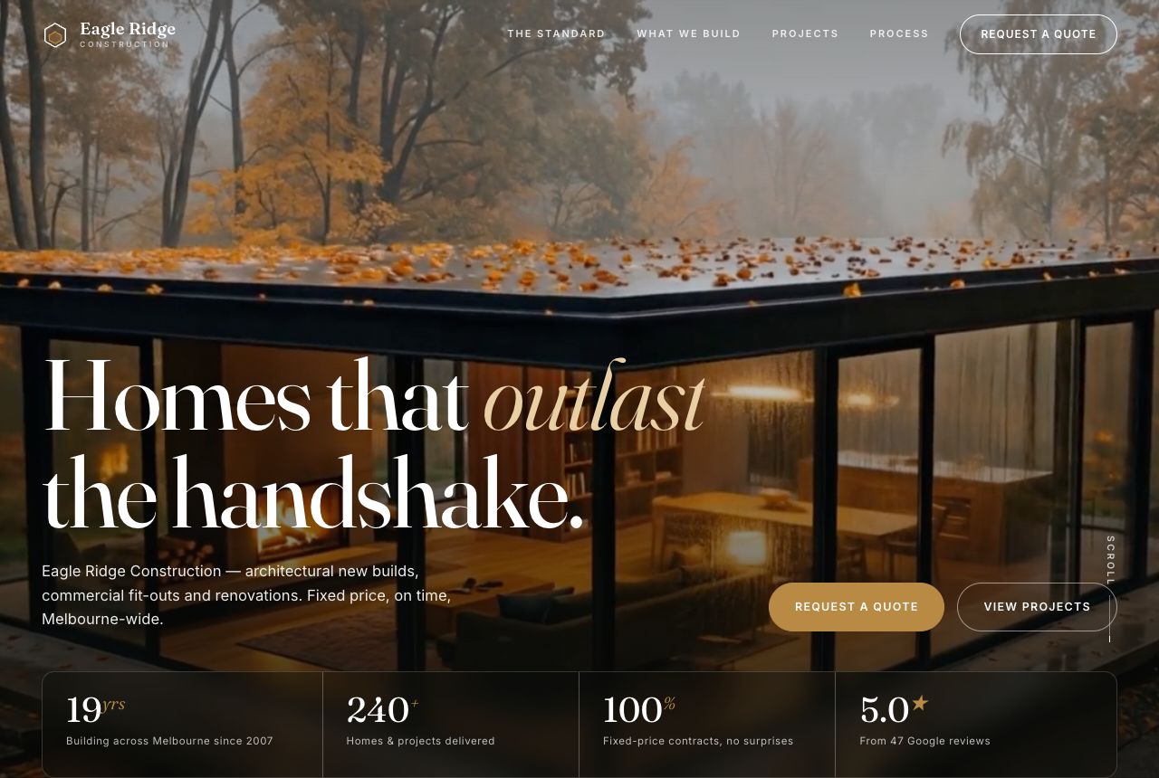 Eagle Ridge Construction — concept site