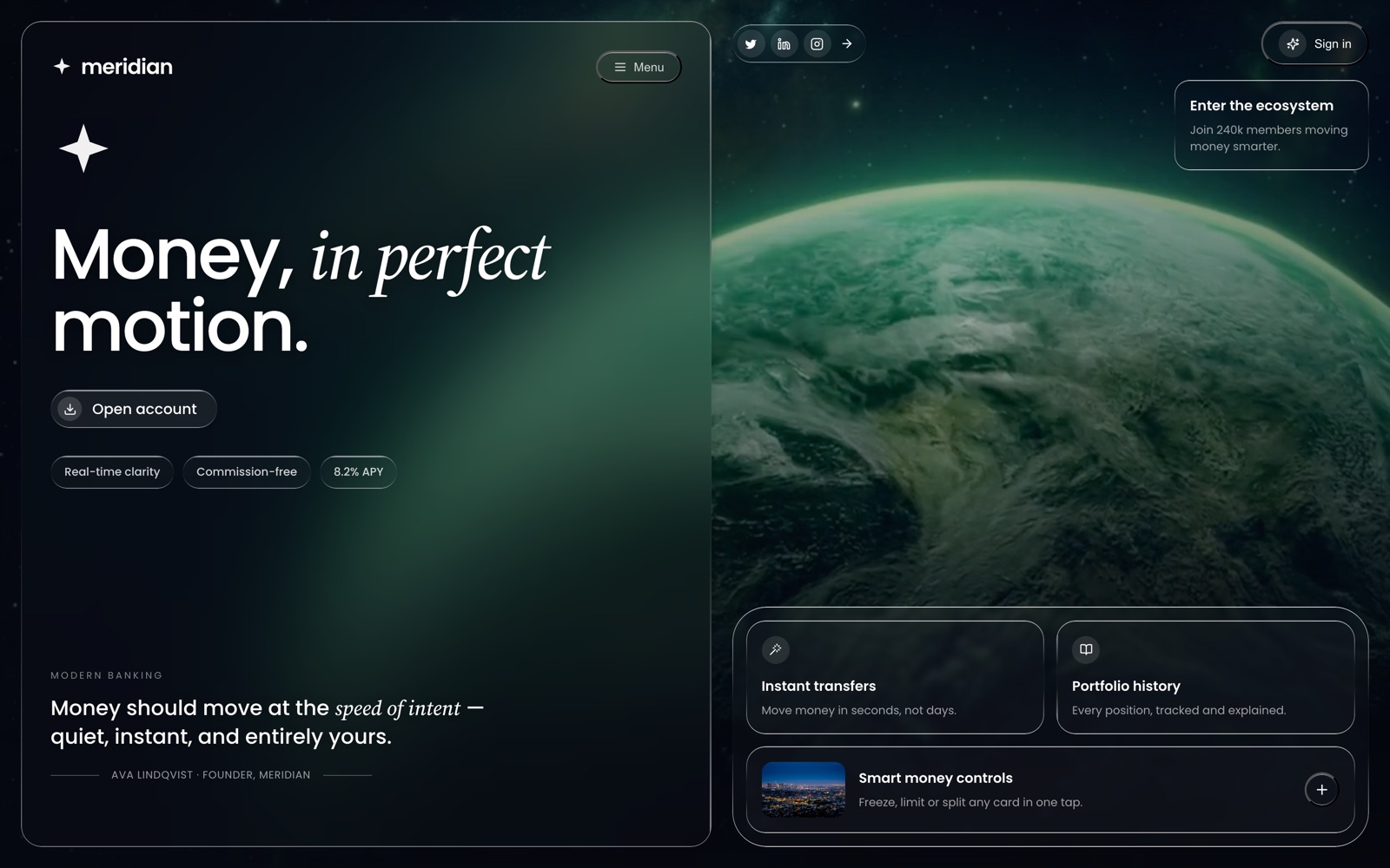 Meridian — fintech banking app